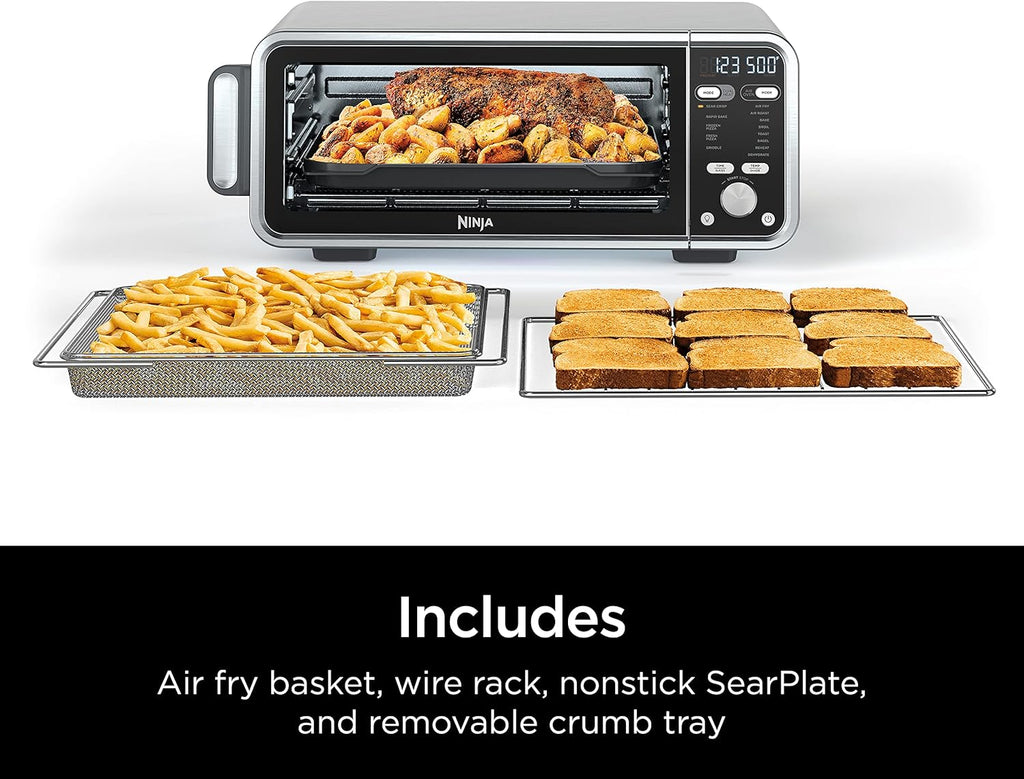 13-in-1 Air Fry Countertop Oven with Air Fry Basket, SearPlate, Wire Rack & Crumb Tray, Silver Z62541