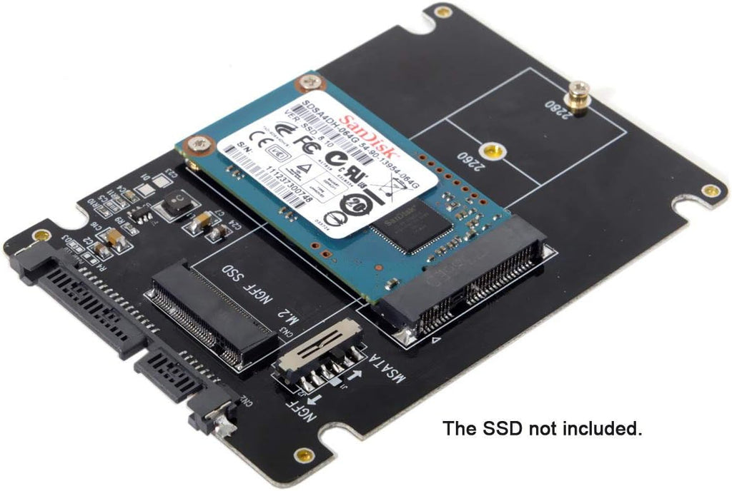 M.2 NGFF B-Key & mSATA SSD to SATA Adapter Enclosure with Switch K3017