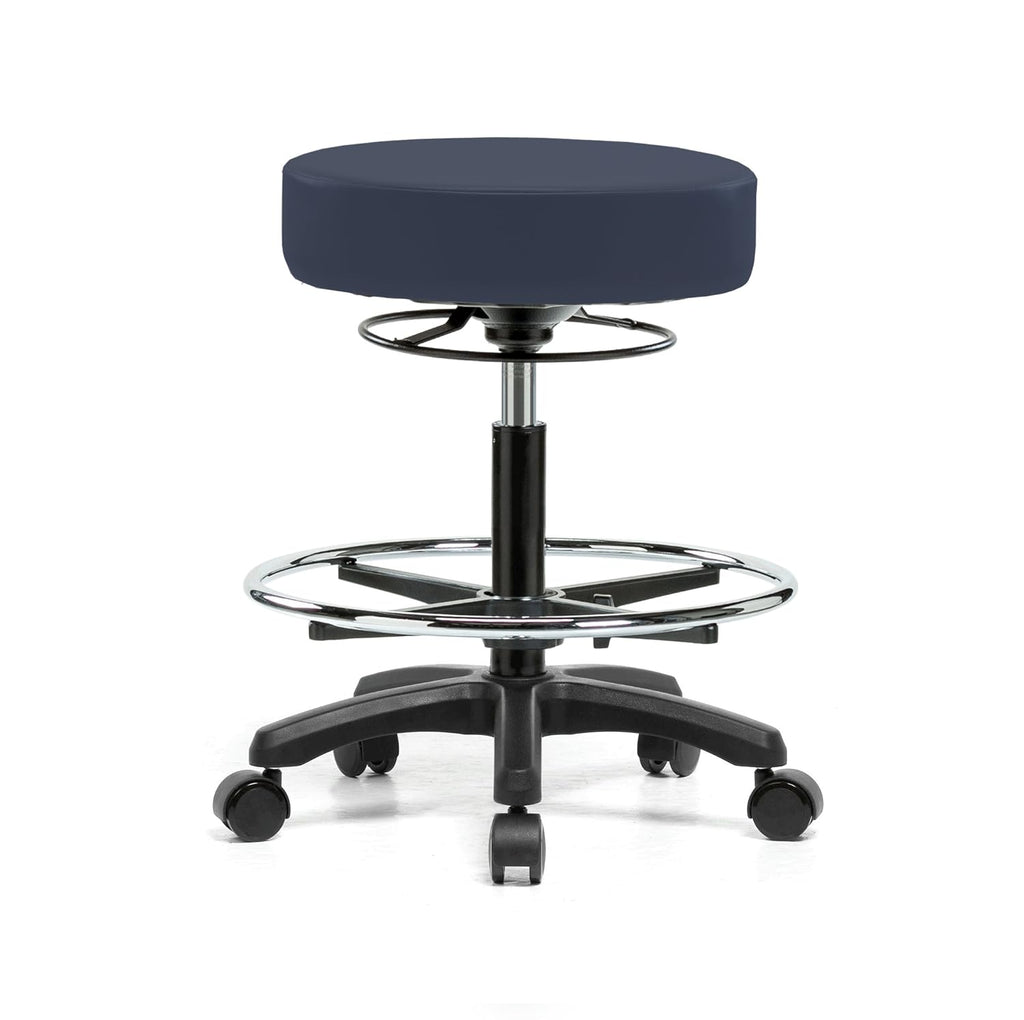Height Adjustable Rolling Stool Gray Vinyl L714429