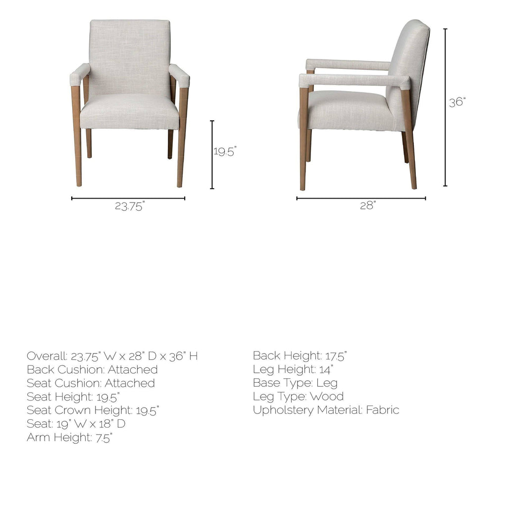 Cream Fabric Brown Wood Frame Dining Chair B490135