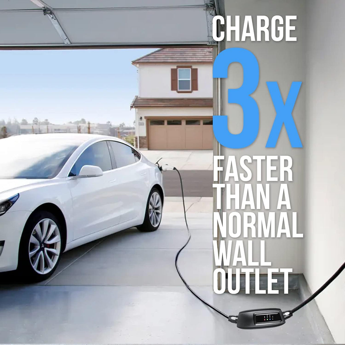 Level 2 EV Charger 240V 16 Amp with 21ft Cord J1772 Cable NEMA 10-30 Plug J52761