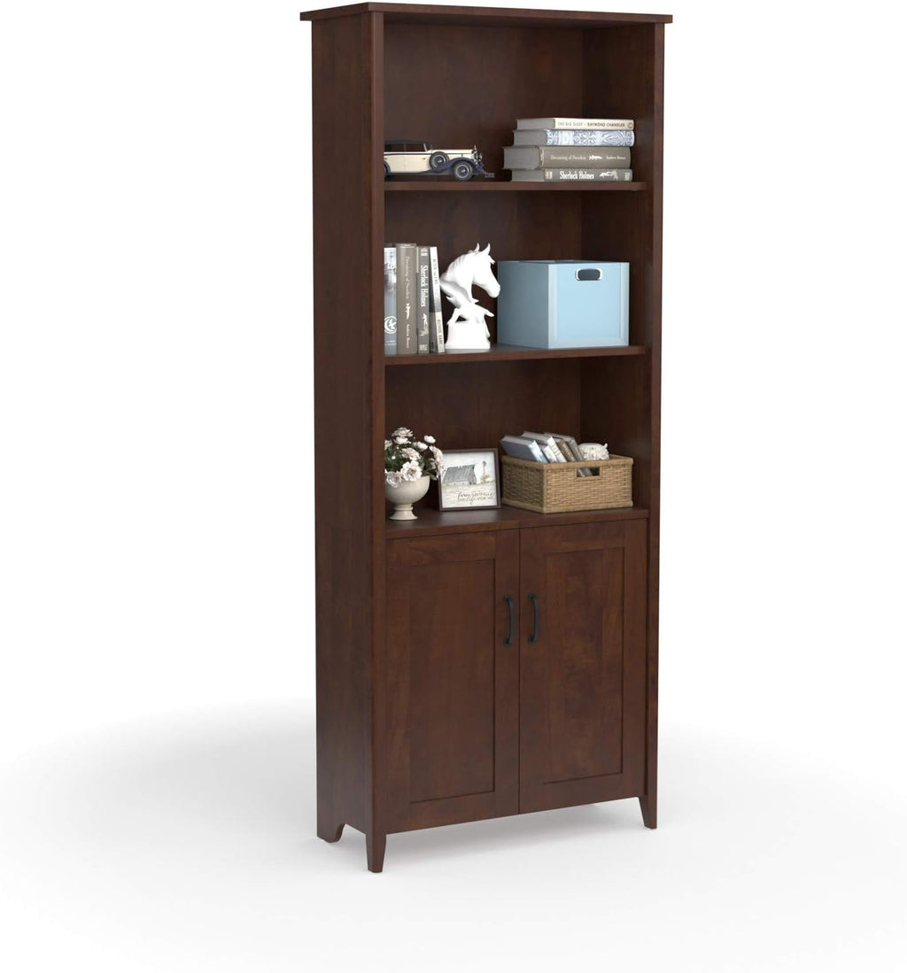 5 Shelf Tanned Cherry Bookcase Q5455