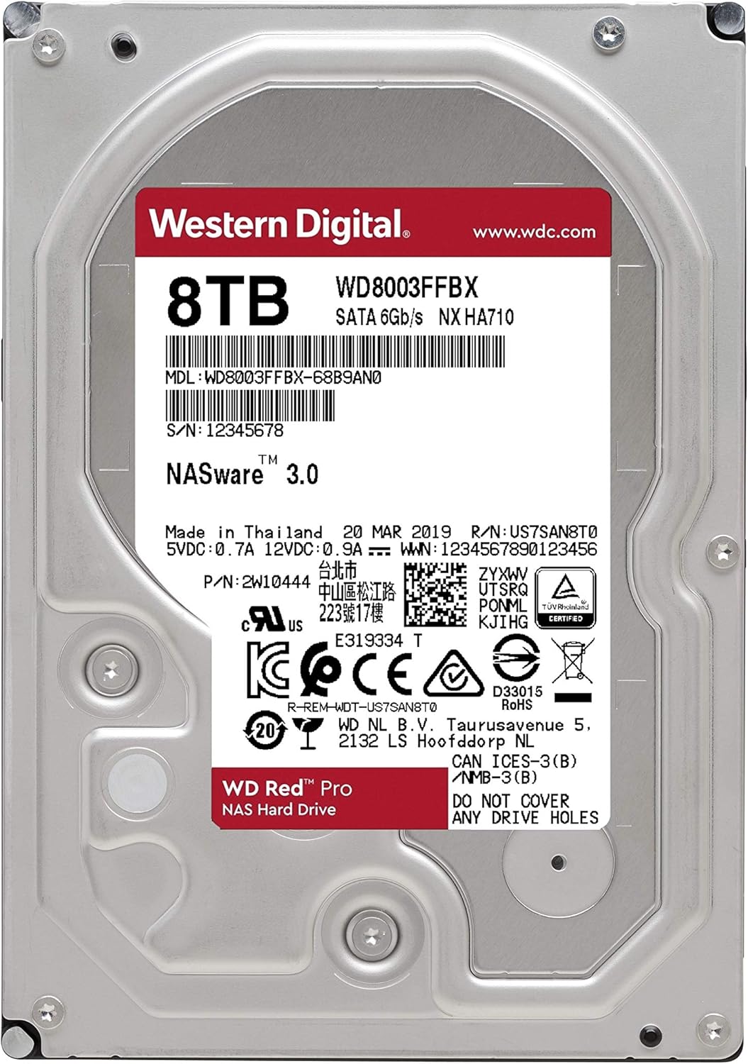18TB NAS Internal Hard Drive HDD - 7200 RPM, SATA 6 Gb/s, CMR, 256 MB Cache, 3.5 Z446