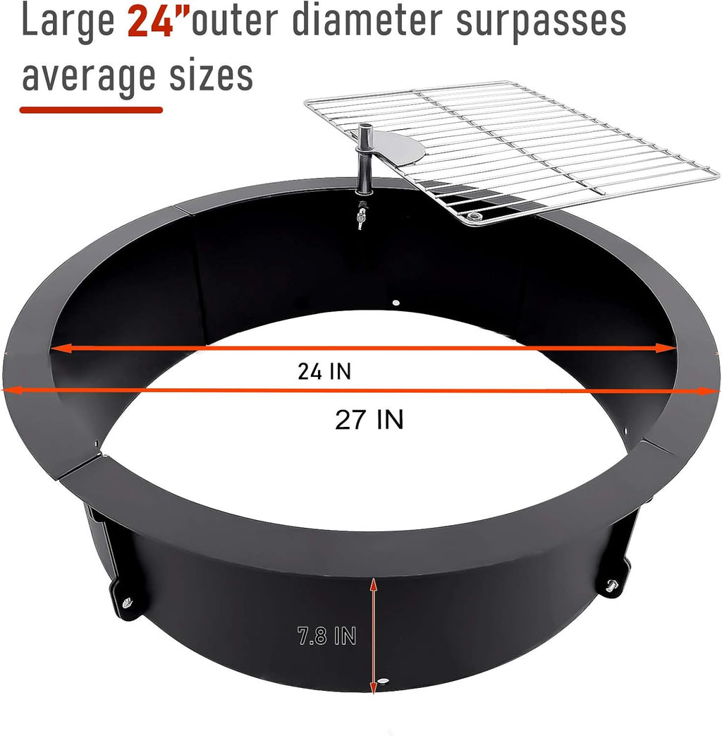 Fire Pit Ring with Cooking Grill J8378