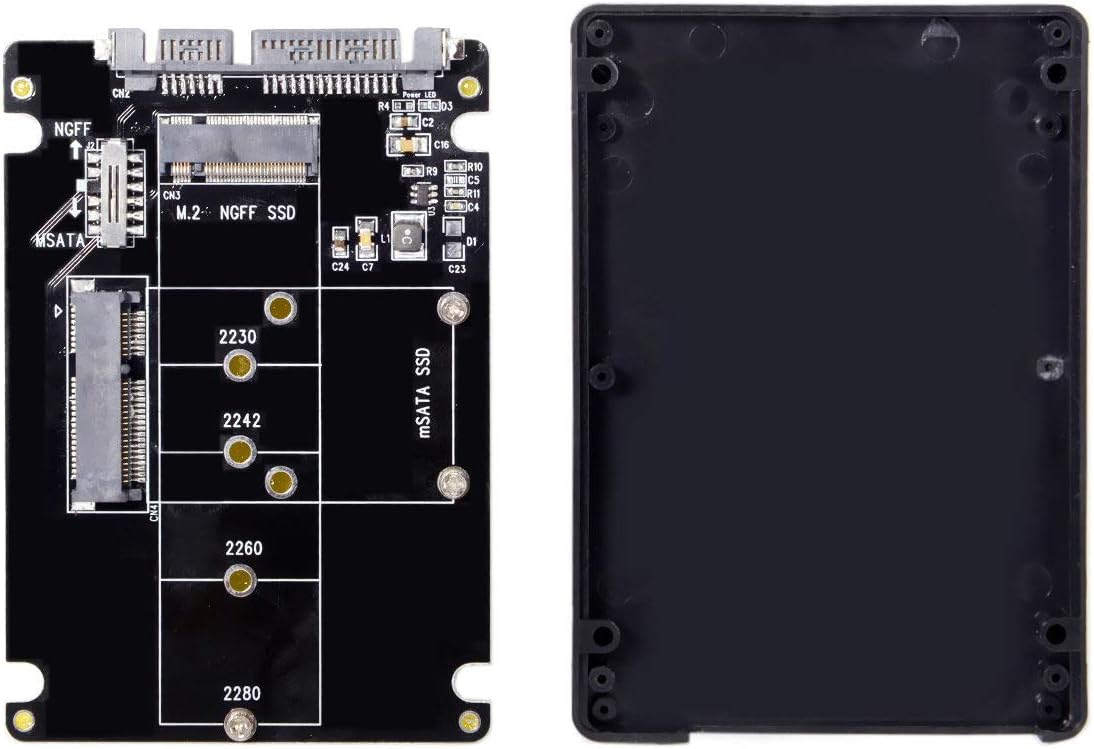 M.2 NGFF B-Key & mSATA SSD to SATA Adapter Enclosure with Switch K3017