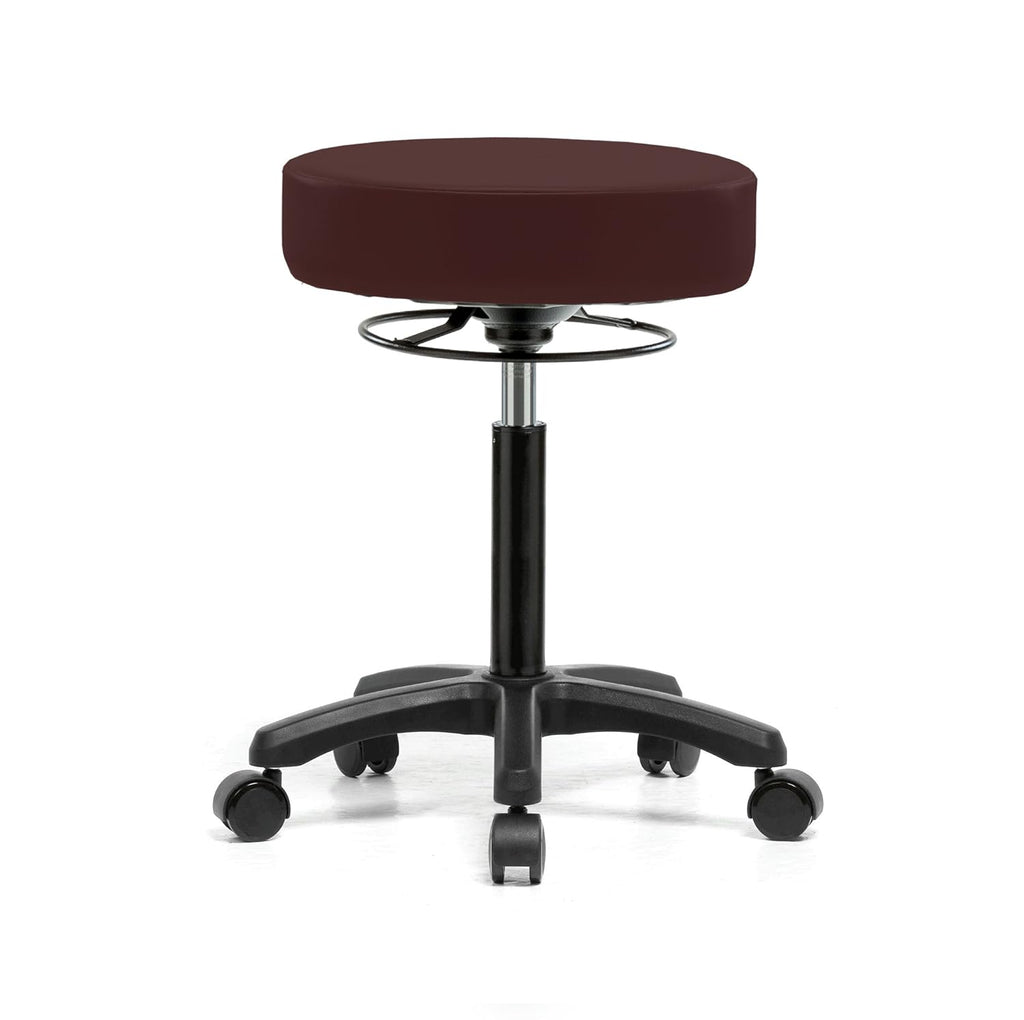 Height Adjustable Rolling Stool Gray Vinyl L714429