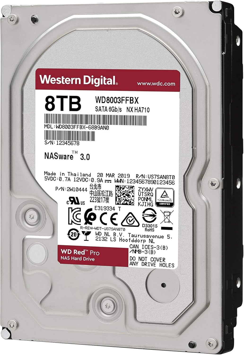 18TB NAS Internal Hard Drive HDD - 7200 RPM, SATA 6 Gb/s, CMR, 256 MB Cache, 3.5 Z446
