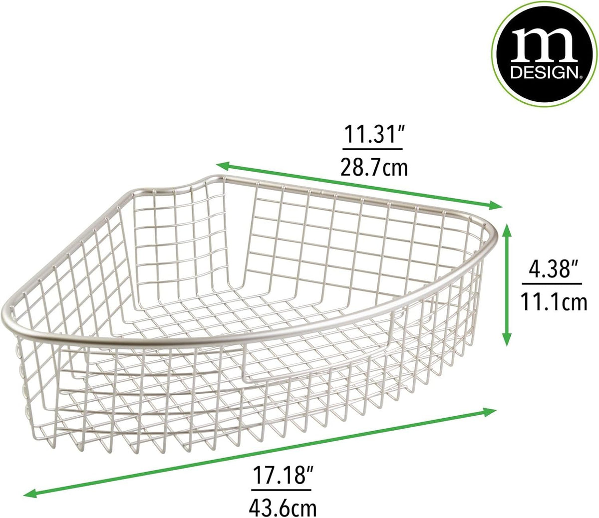 Metal Lazy Susan Storage Organizer Basket with Front Handle - 4 Pack I76037