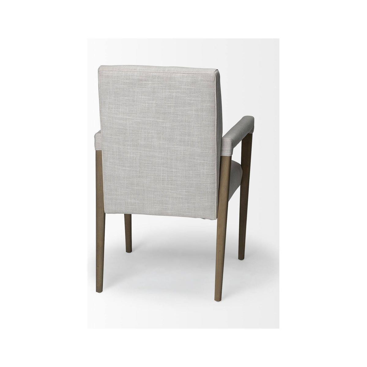 Cream Fabric Brown Wood Frame Dining Chair B490135