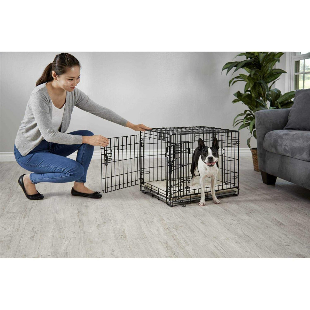 2-Door Folding Dog Crate E34878