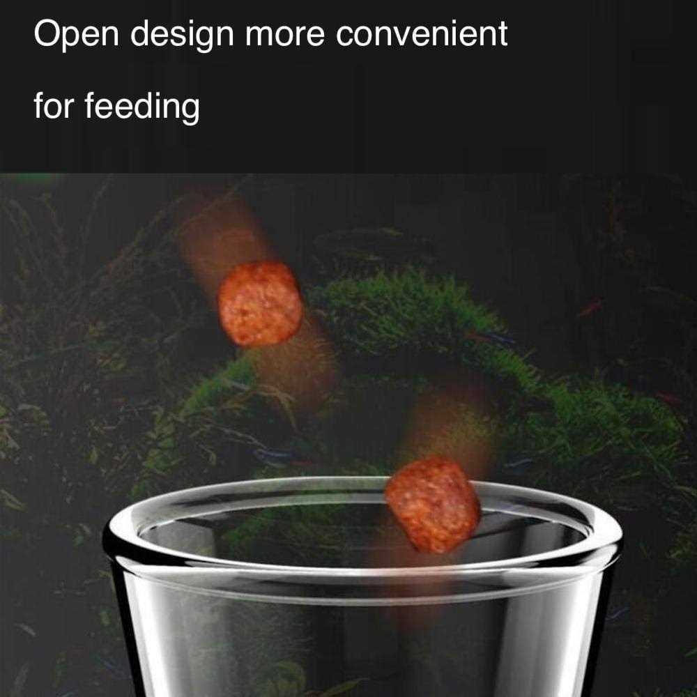 Aquarium Shrimp Feeding Tube and Dish Clear Crystal Glass I19997