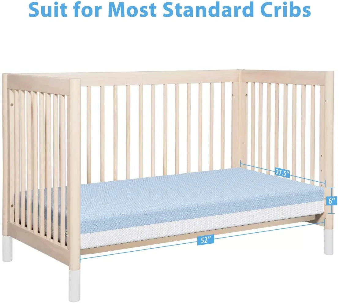 Dual Sided 6 inch 2-in-1 Foam Crib and Toddler Mattress I51675