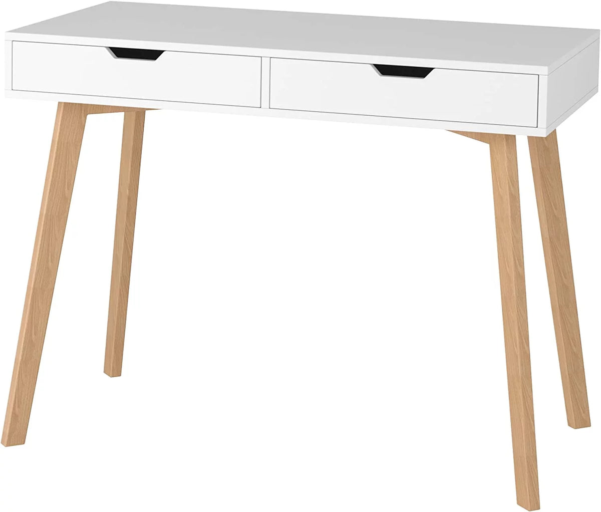 White Computer Writing Desk with 2 Drawers C625