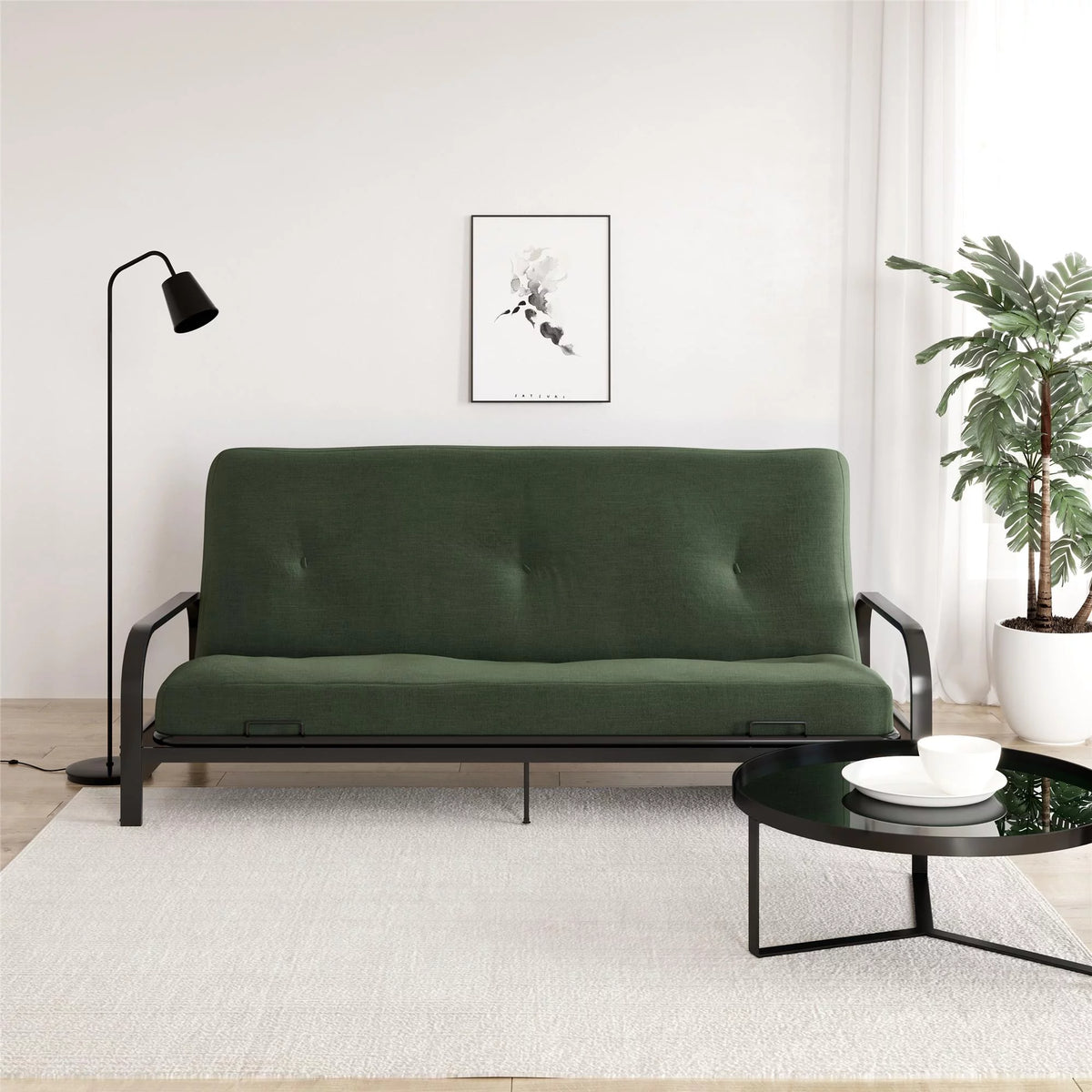 6 Inch Full Army Green Futon Mattress P96296