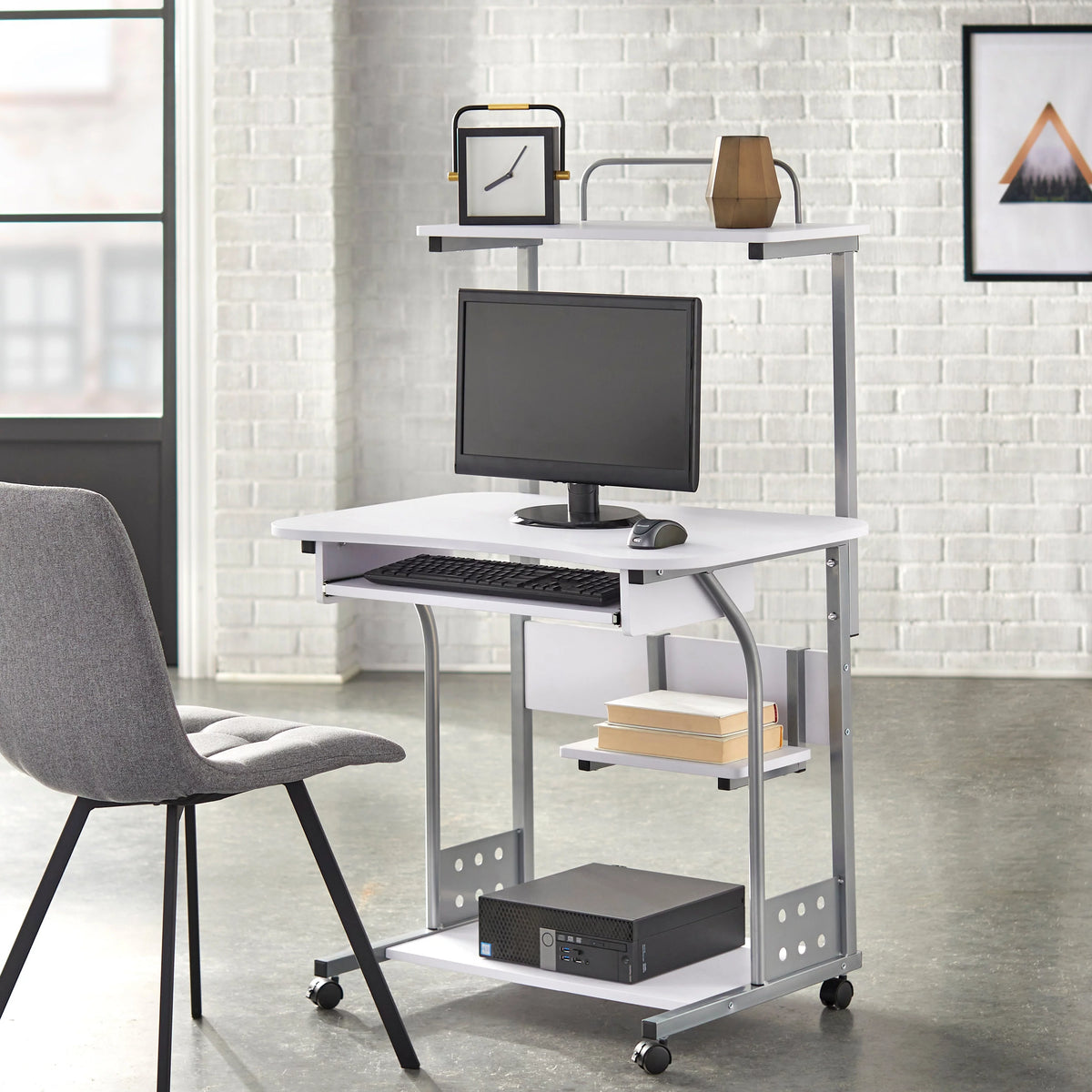 Espresso Mobile Computer Desk J52831