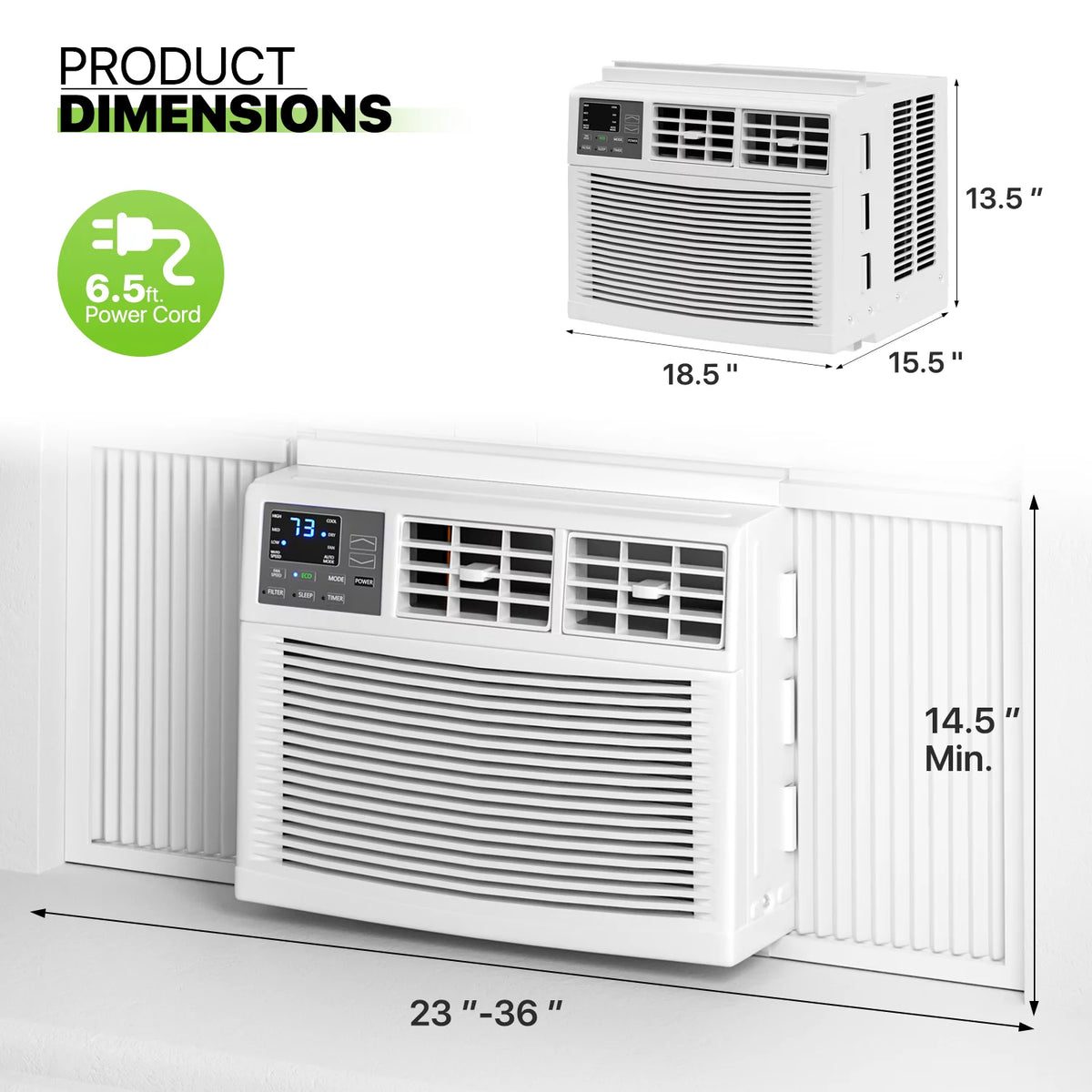 8,000 BTU White Window Mounted Air Conditioner N762442