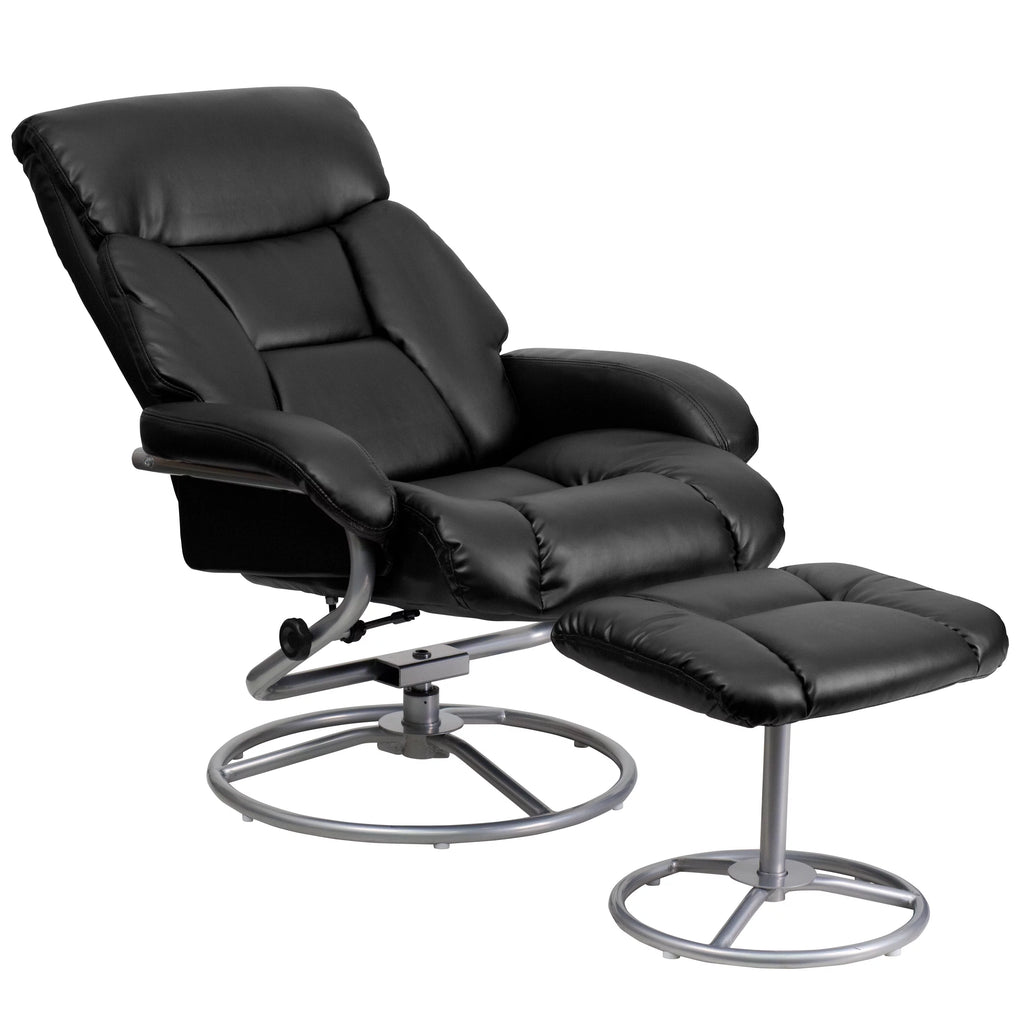 Black LeatherSoft Recliner & Ottoman B8105