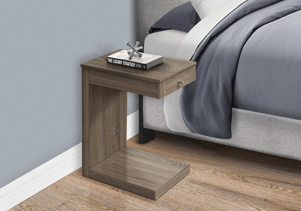 C-shaped Brown Laminate Accent Table X7367