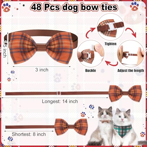 Adjustable Plaid Striped Dog Bandanas T3241