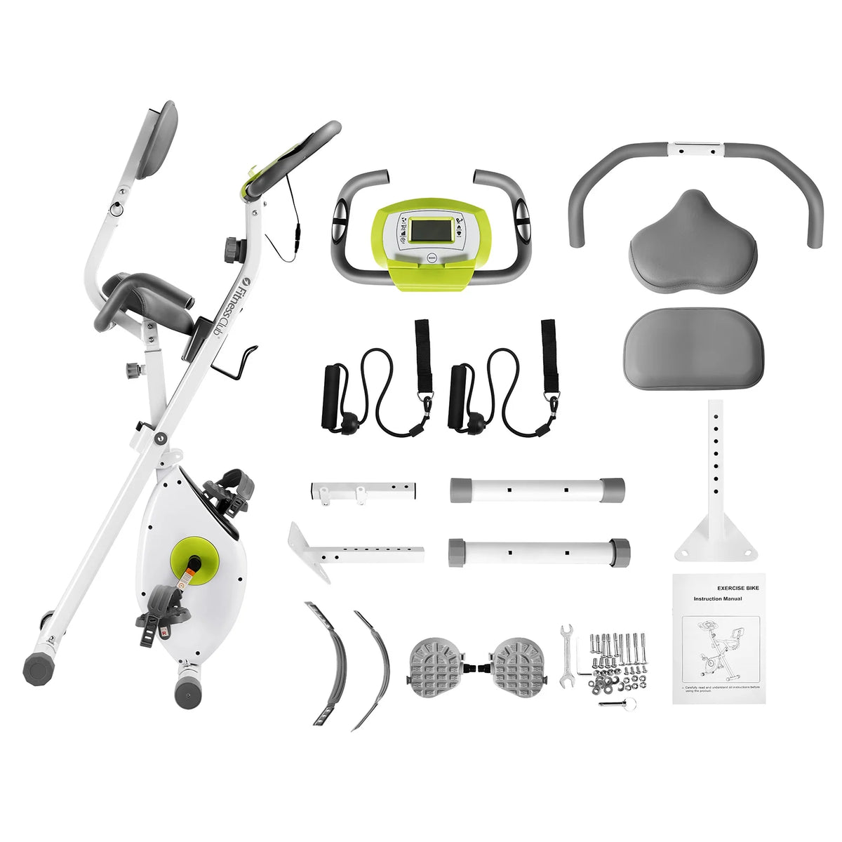 Folding Upright Cycling Exercise Bike with Backrest Magnetic Resistance I585066