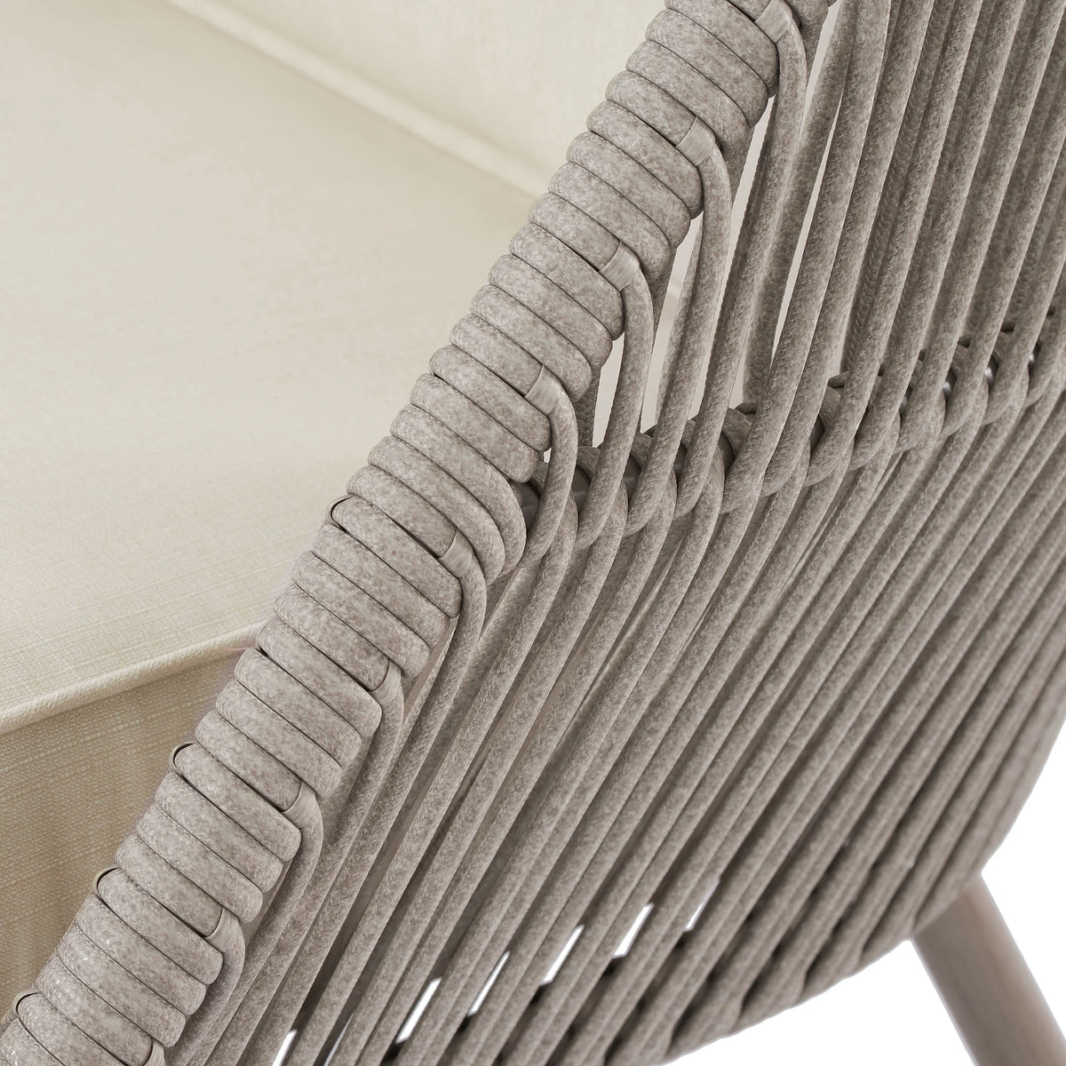 Beige Wicker Outdoor Accent Chair with Cushions W58064