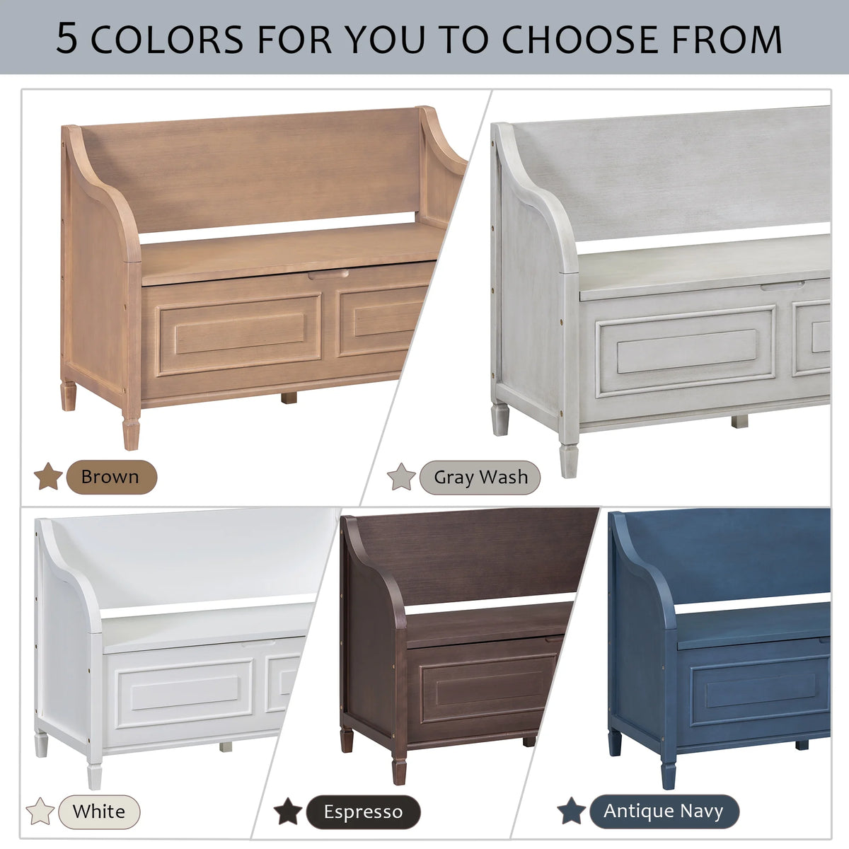 Blue Storage Bench with Hidden Storage K6357