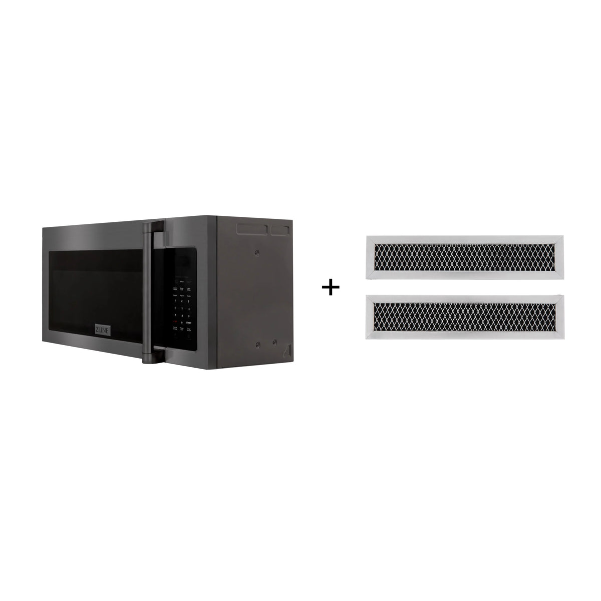 30 1.5 cu. ft. Over the Range Microwave in Black Stainless Steel with Set of 2 Charcoal Filters M25604