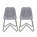 Set of 2 Charcoal Fabric Dining Chair X74047
