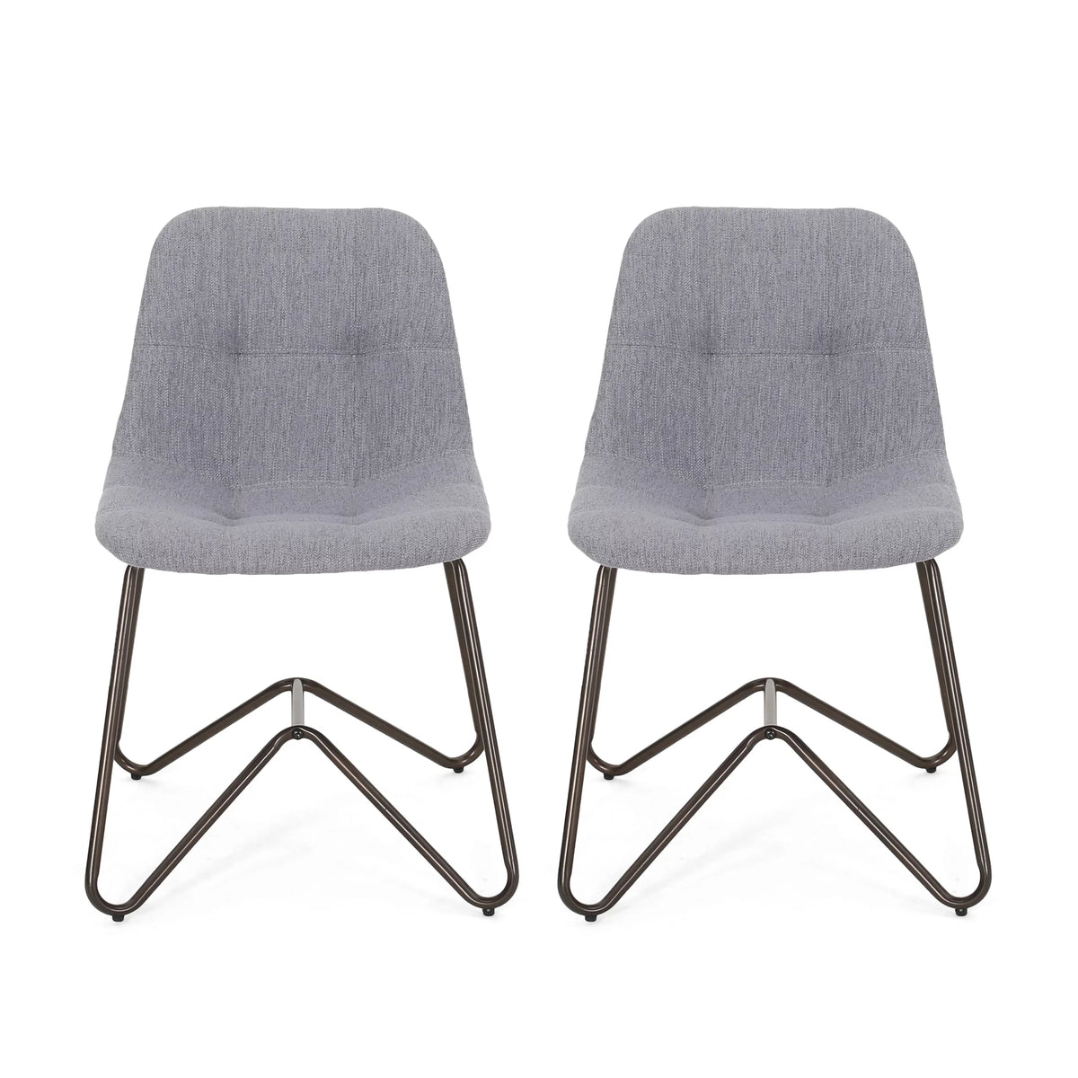 Set of 2 Charcoal Fabric Dining Chair X74047