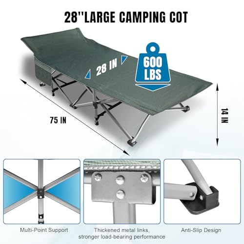 Folding Camping Cot with Removable Mattress and Carry Bag Y8553