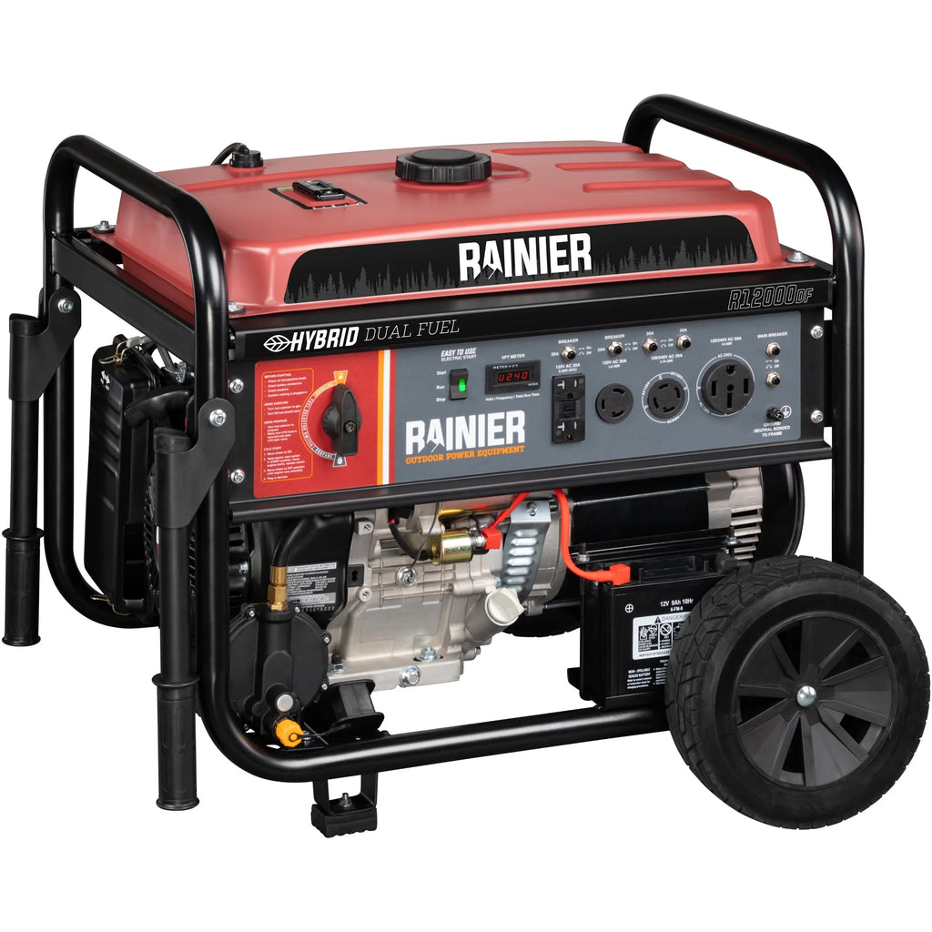 12000 Peak Watt Dual Fuel Portable Generator with Electric Start X196975