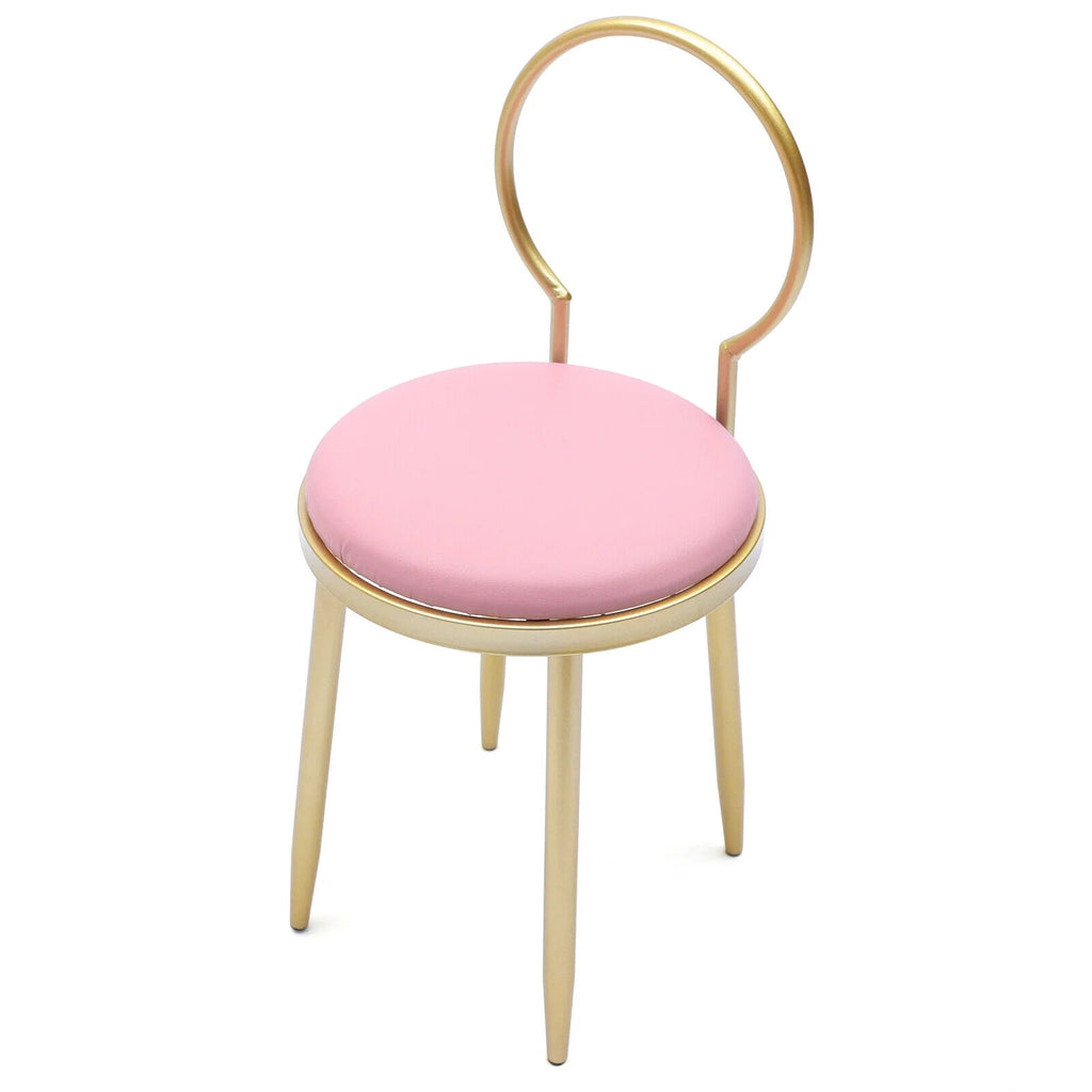 Pink Padded Vanity Chair with Back Z366