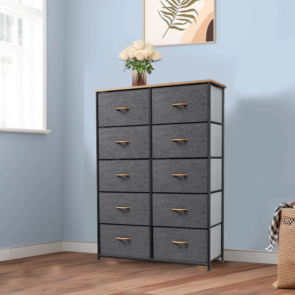 Fabric 10 Drawer Storage Dresser W926
