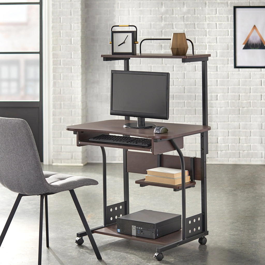 Espresso Mobile Computer Desk J52831