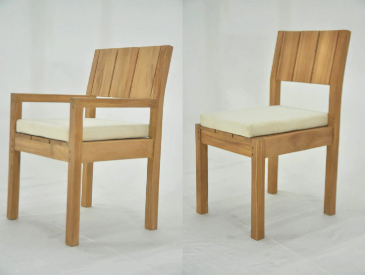 Grade-A Teak 7 Pc Dining Set with 52" Round Table and 6 Arm Chairs R574083