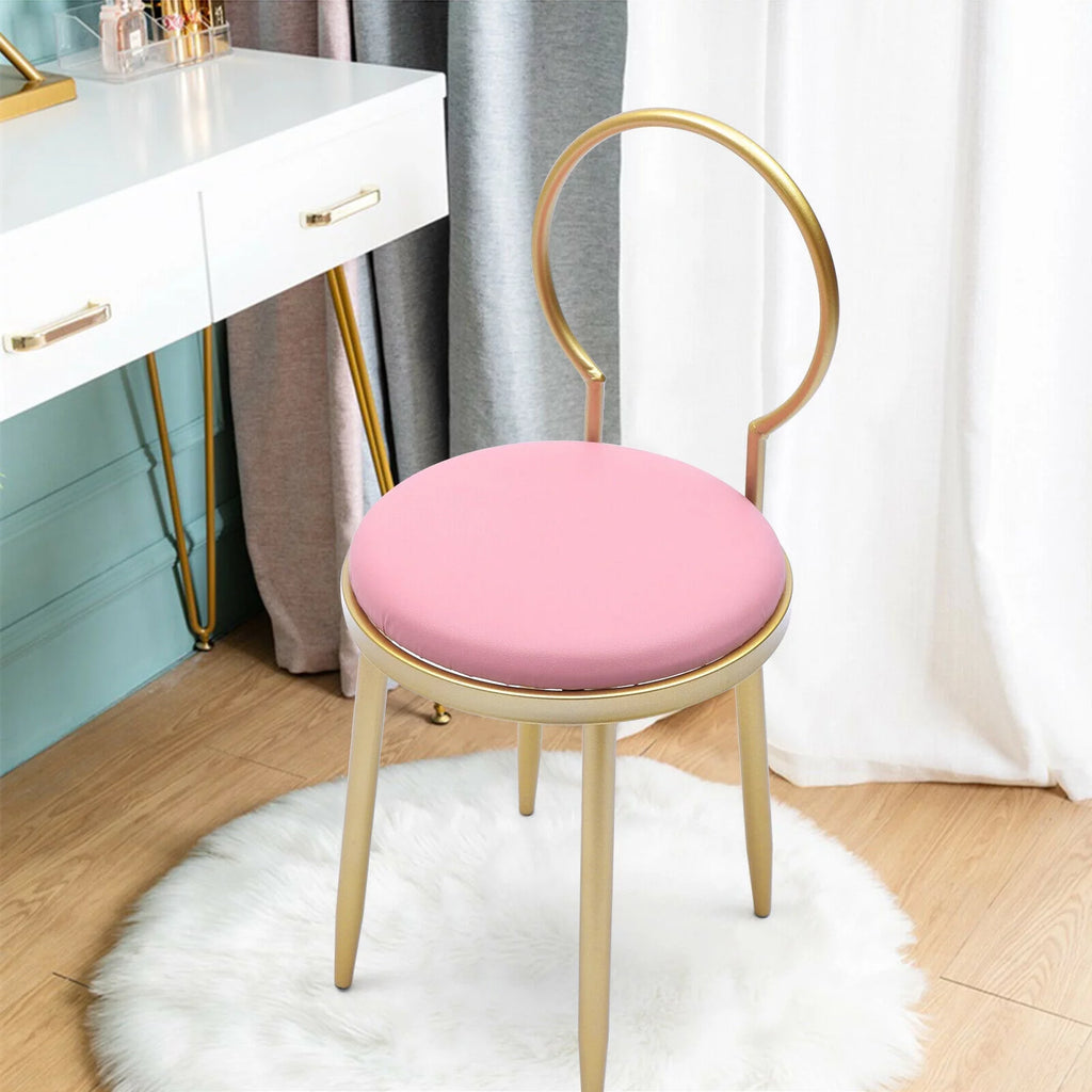 Pink Padded Vanity Chair with Back Z366