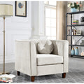 Beige Velvet Chesterfield Chair G5598