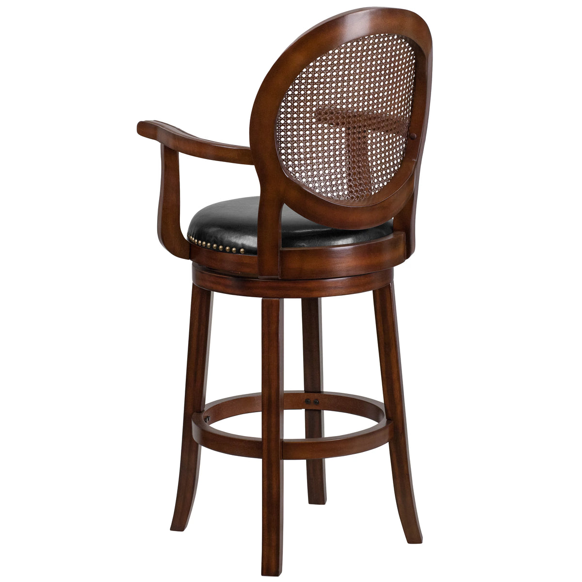 Expresso Wood Barstool with Arms N724