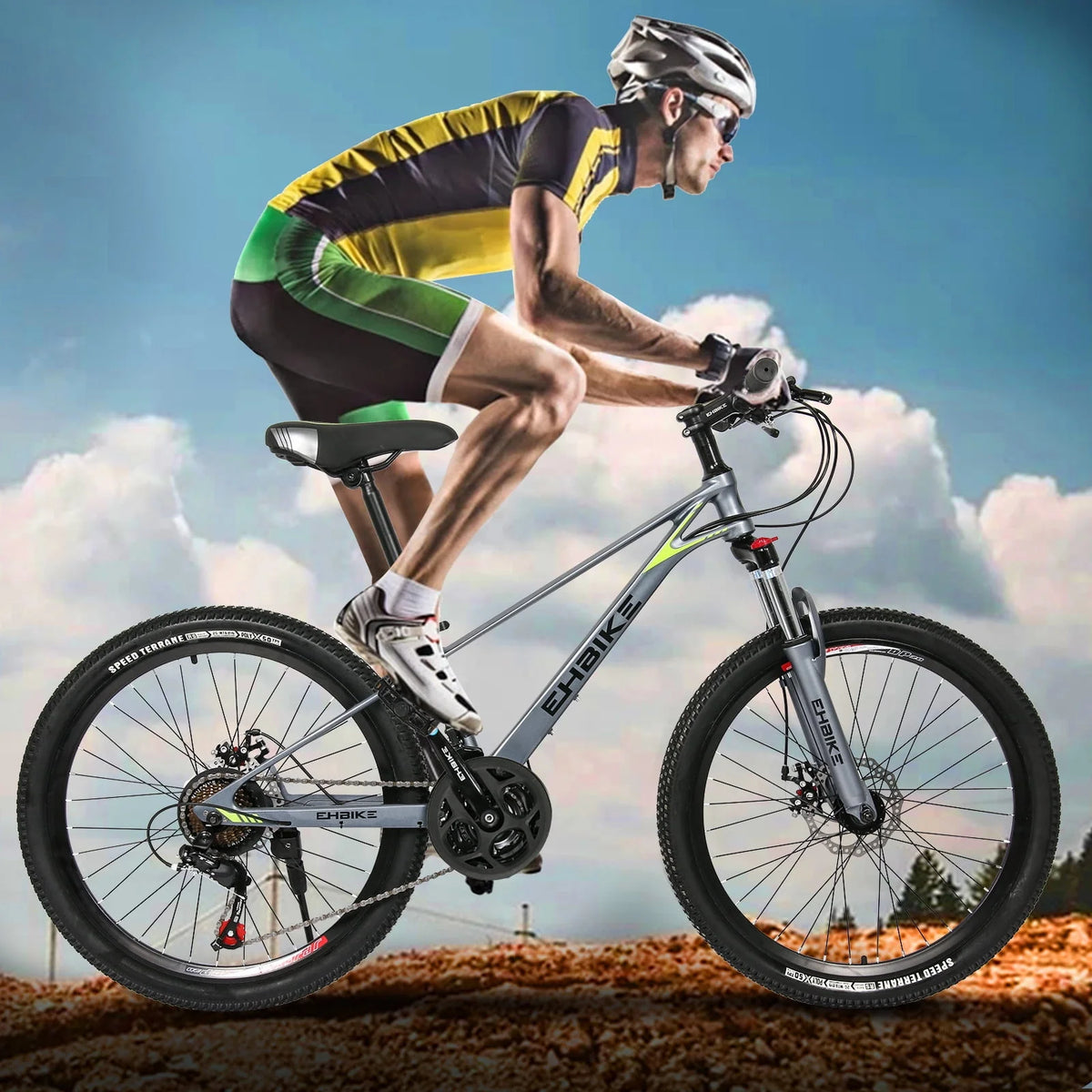 24 inch 21 Speed Black Mountain Bikes P8959