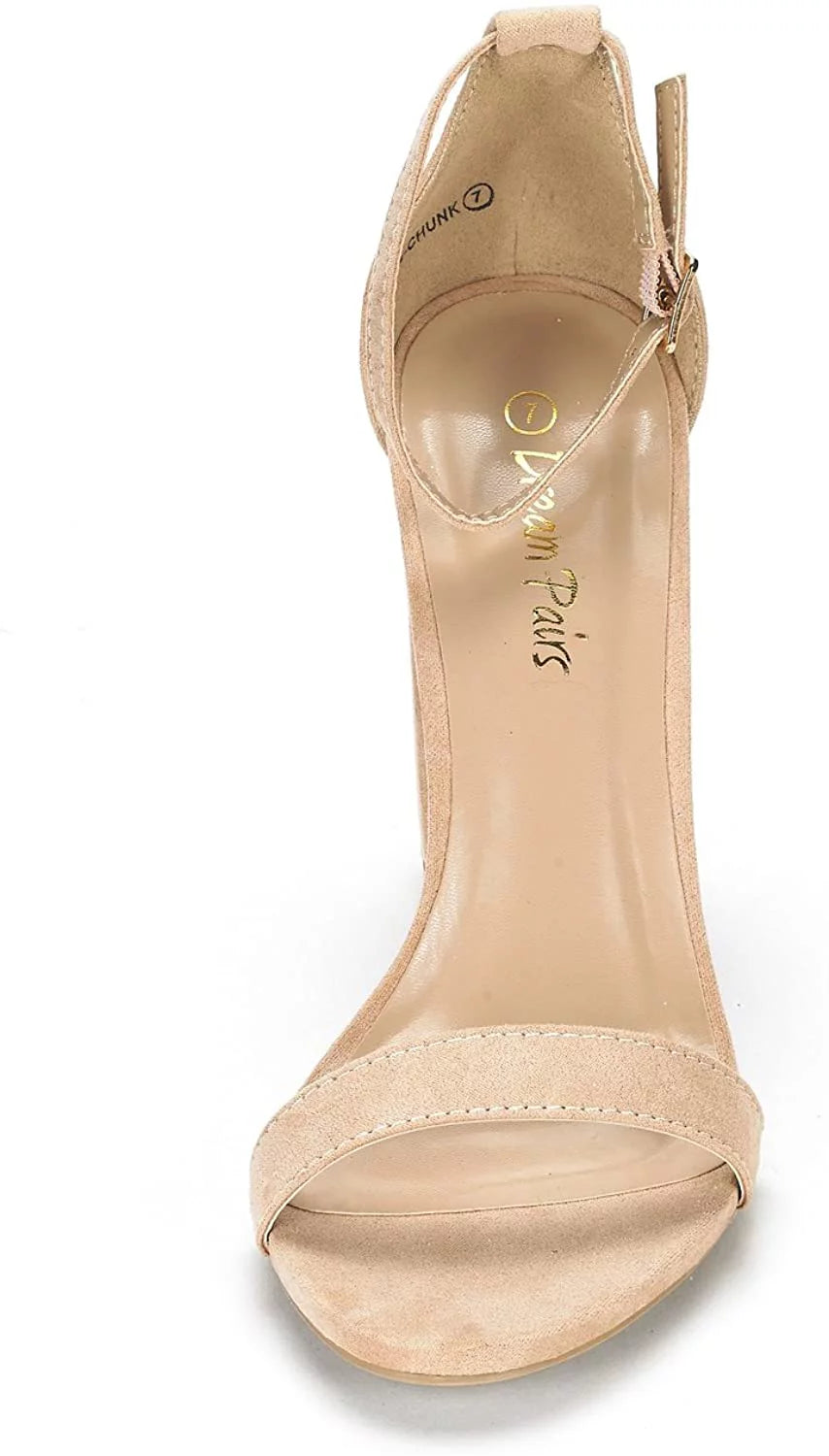 Open Toe Chunky High Heel Sandals E745