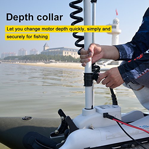 White 12V 55LBS 54inch Bow Mount Trolling Motor with Remote Control R101
