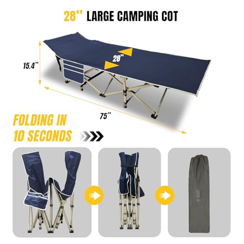 Folding Camping Cot with Removable Mattress and Carry Bag Y8553