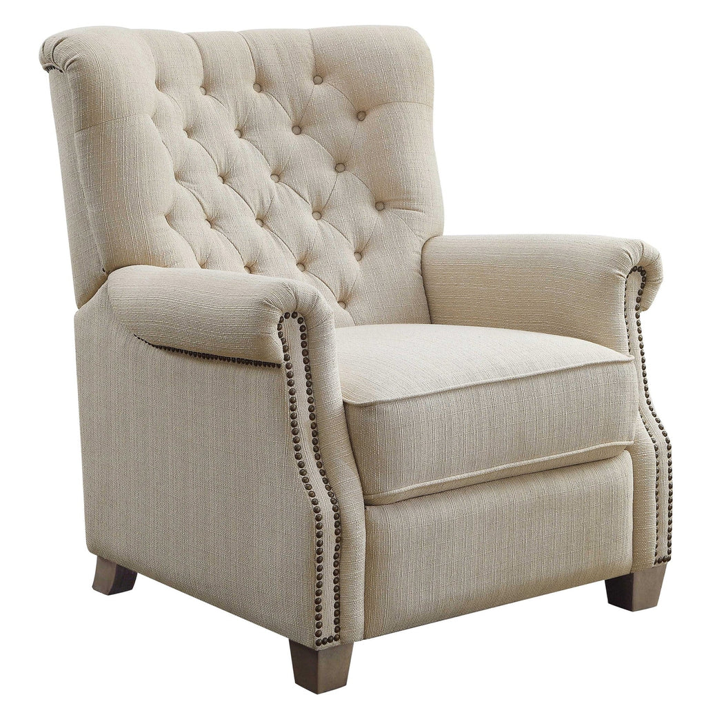 Gray Fabric Upholstery Push Back Recliner Y108