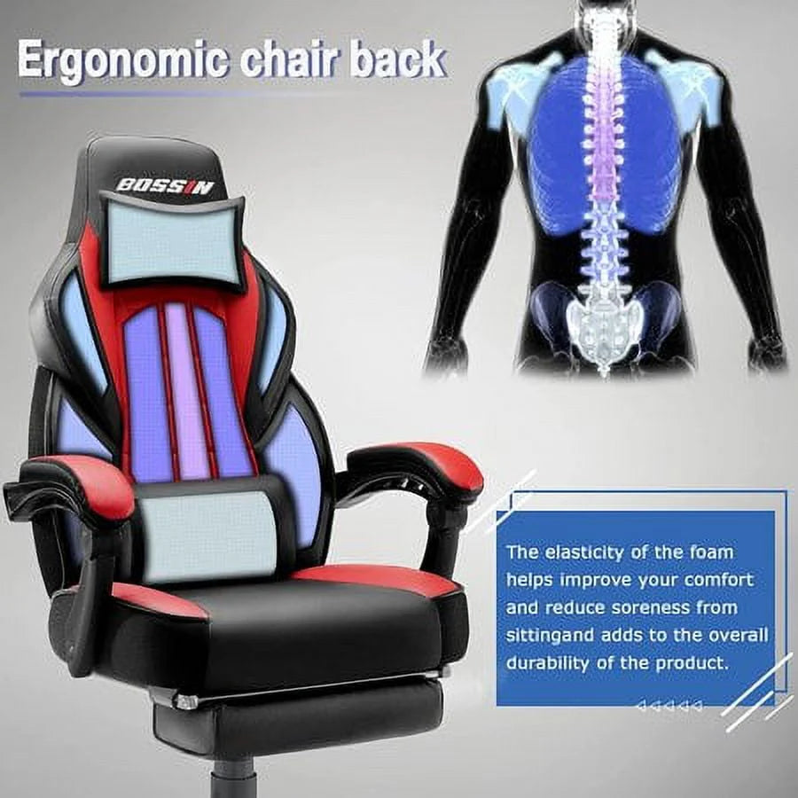 Gaming Chair with Footrest D365731