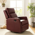 Red Faux Leather Manual Rocking Swivel Recliner D308216