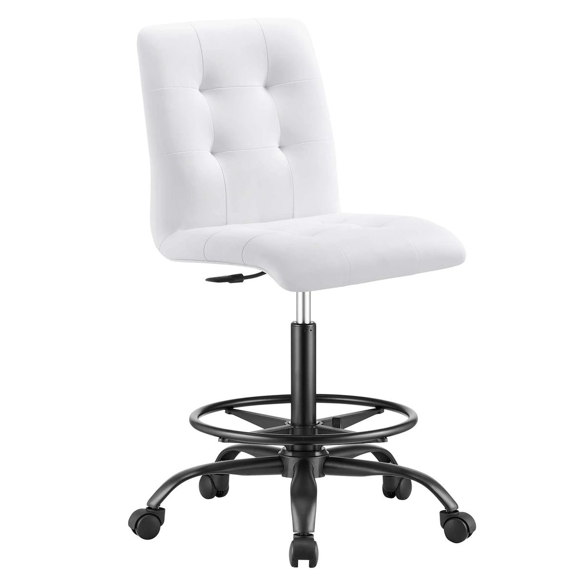 Armless Vegan Leather Drafting Chair I86022