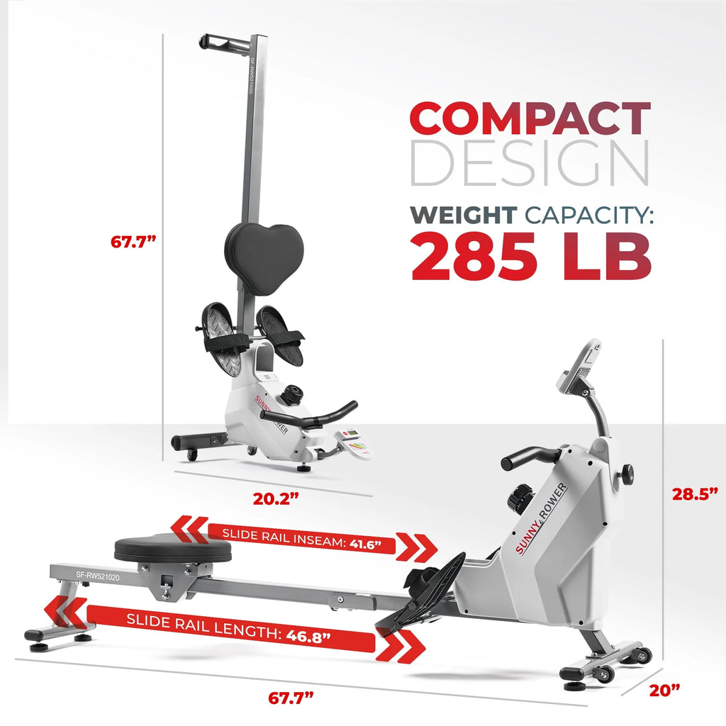 Compact Foldable Magnetic Rowing Machine with Bluetooth I872201