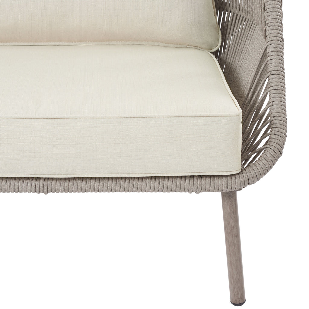 Beige Wicker Outdoor Accent Chair with Cushions W58064