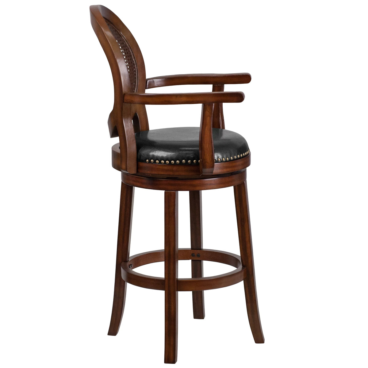 Expresso Wood Barstool with Arms N724