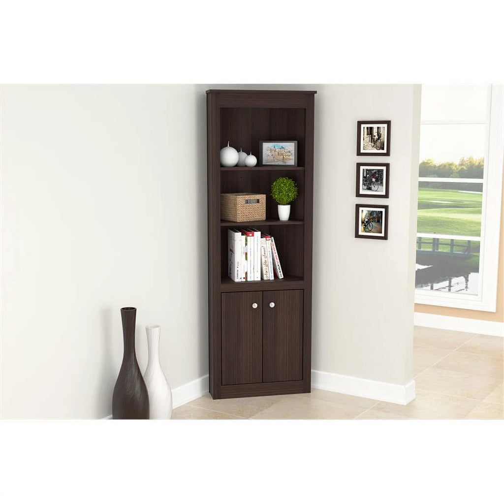 L-Shaped Computer Desk & Corner Bookcase W542